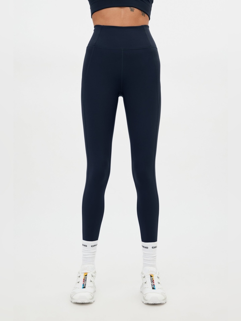 Girlfriend Collective Compressive High-Rise Skyline Navy Blue Legging Pants Sz S